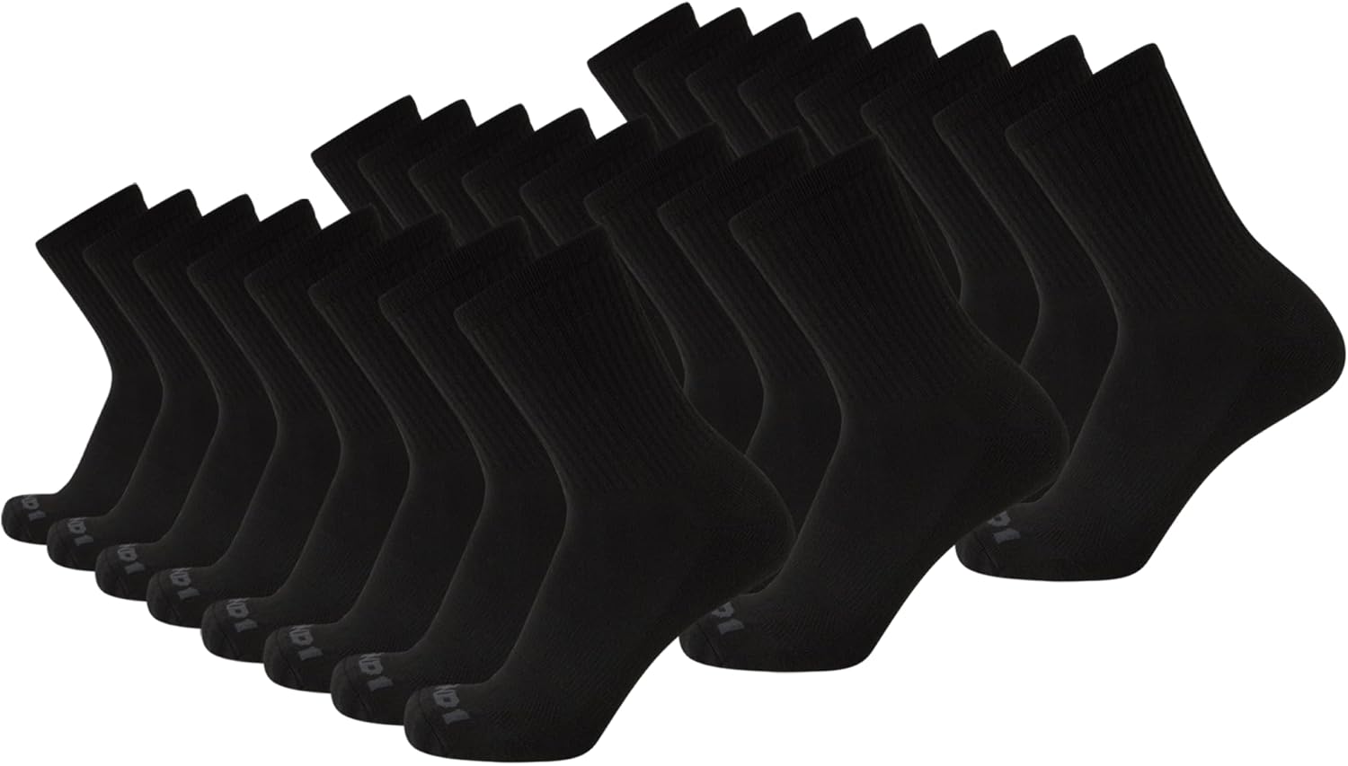 AND1 Men's Athletic Socks - 24 Pack Performance Cushion Crew Socks