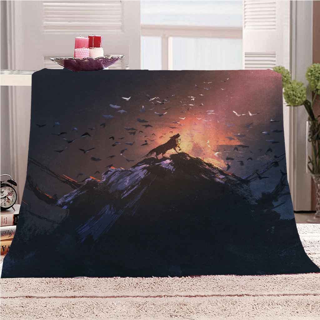 Couverture polaire loup pour vos soirées d'hiver cocooning au salon