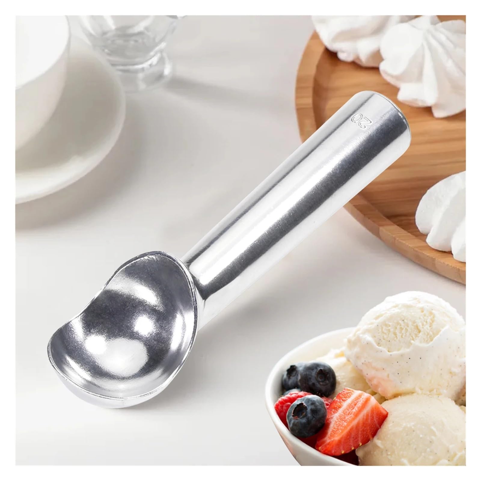 Paletta for gelato da 2 confezioni, cucchiaio in alluminio antiaderente, con comoda impugnatura(2 oz Silver)