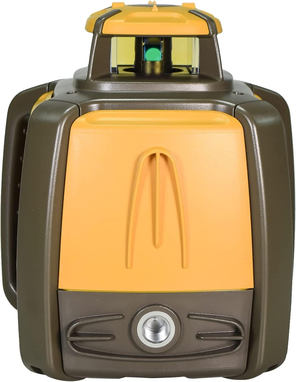 Rear view of the Topcon RL-HV2S laser level showing the battery compartment and tripod mount.