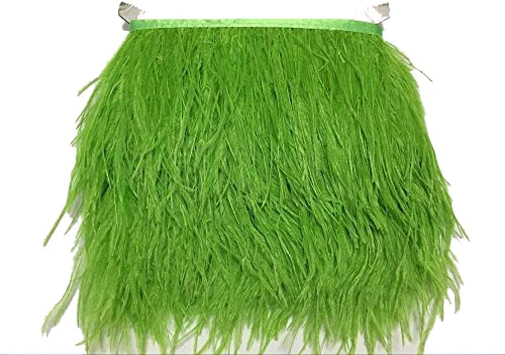 ADAMAI Natural Ostrich Feathers Trims Fringe DIY Dress Sewing Crafts Costumes Decoration Pack of 10 Yards (Cream)