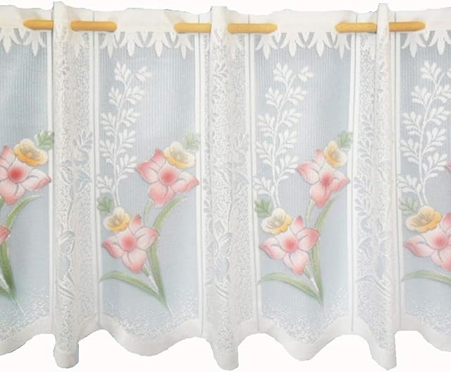 Rose Pink Cafe NET - Short Drops - Cut to Width - Sold by The METRE (60cm (24")