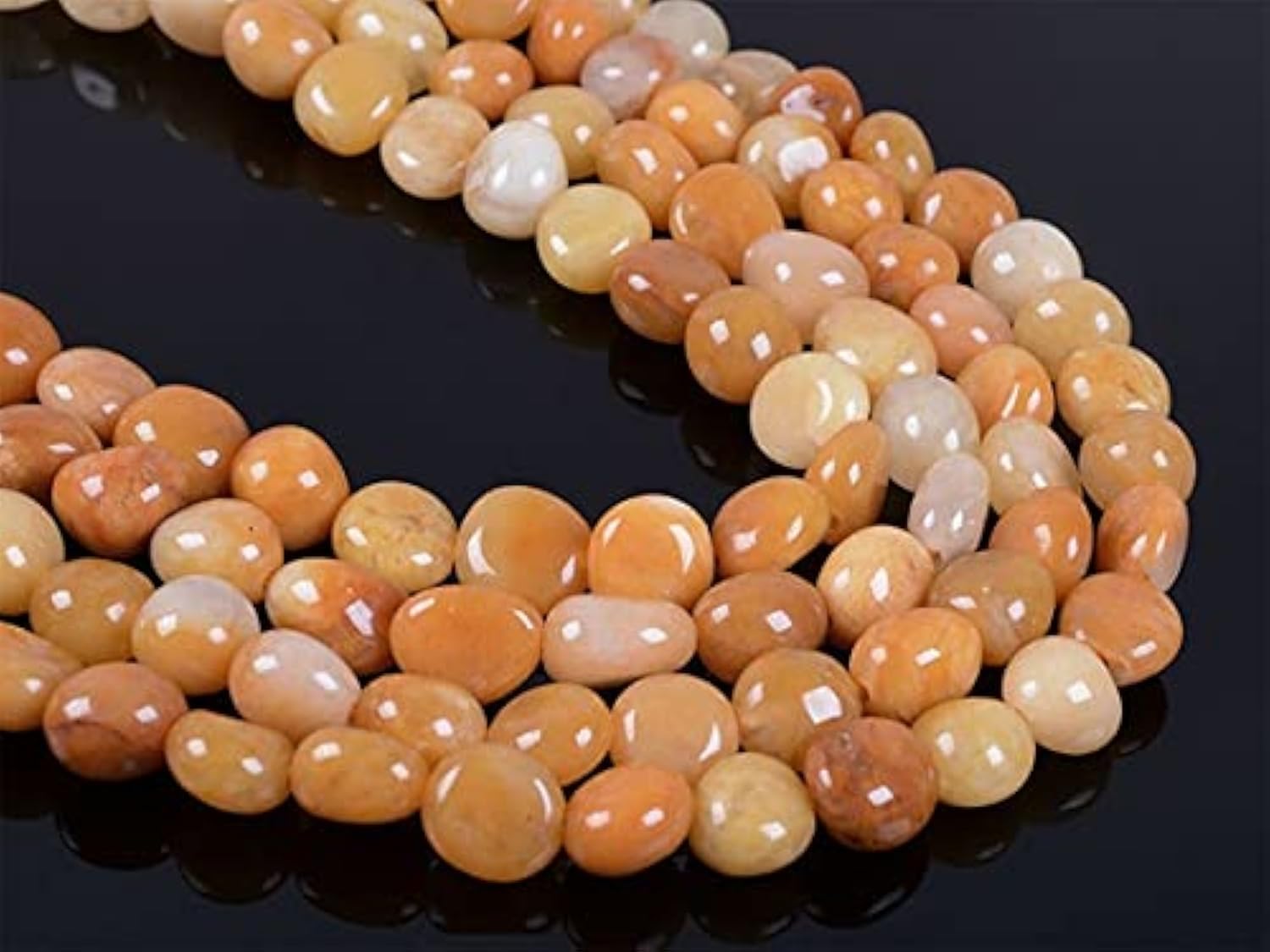 Yellow jade pebble chips 7-8mm pour un look bohème chic au quotidien