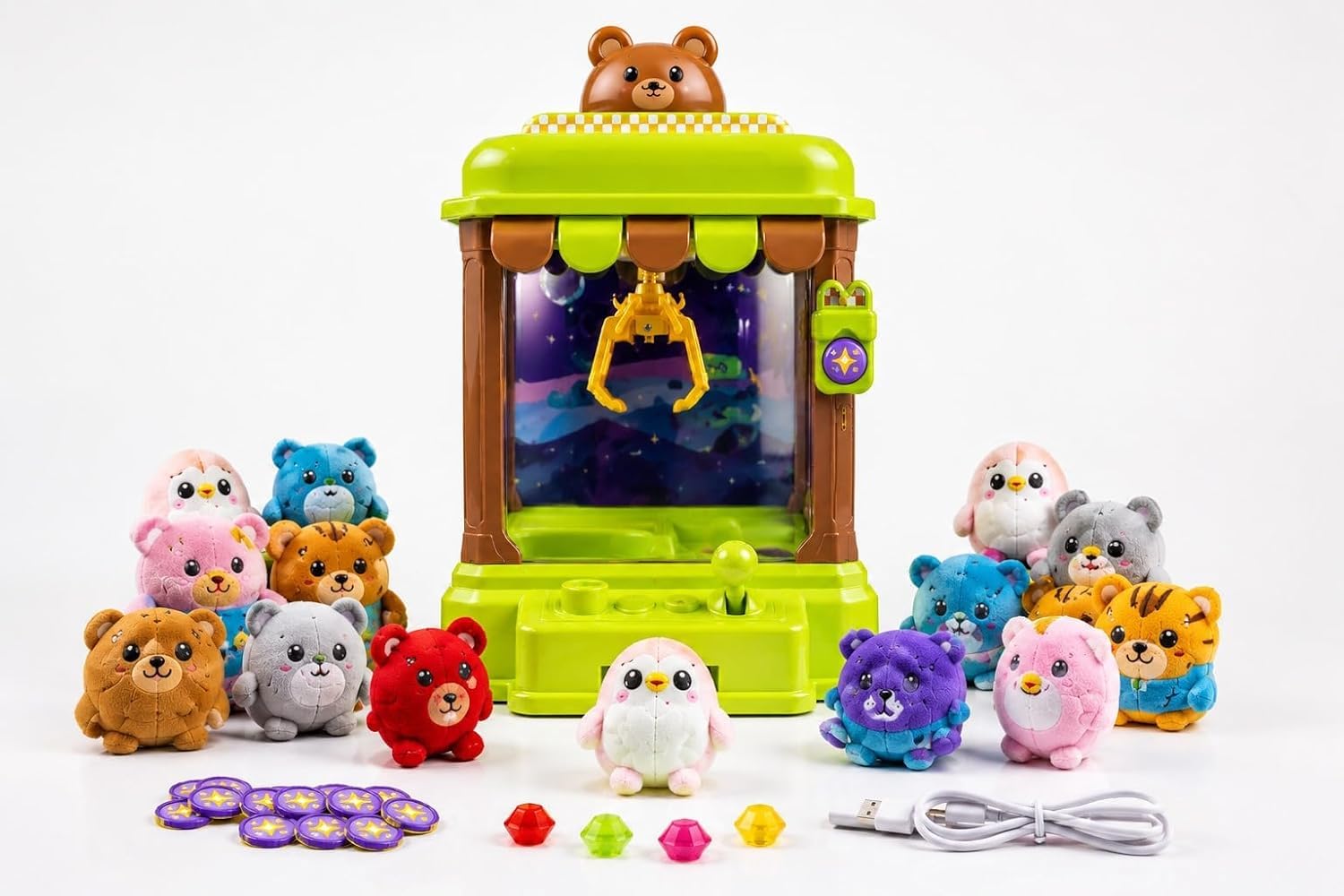Mini Claw Machine Crane Game for Kids with Music, Joystick Control, Plush Toys & USB Powered Arcade Toy Age 3+-image-41