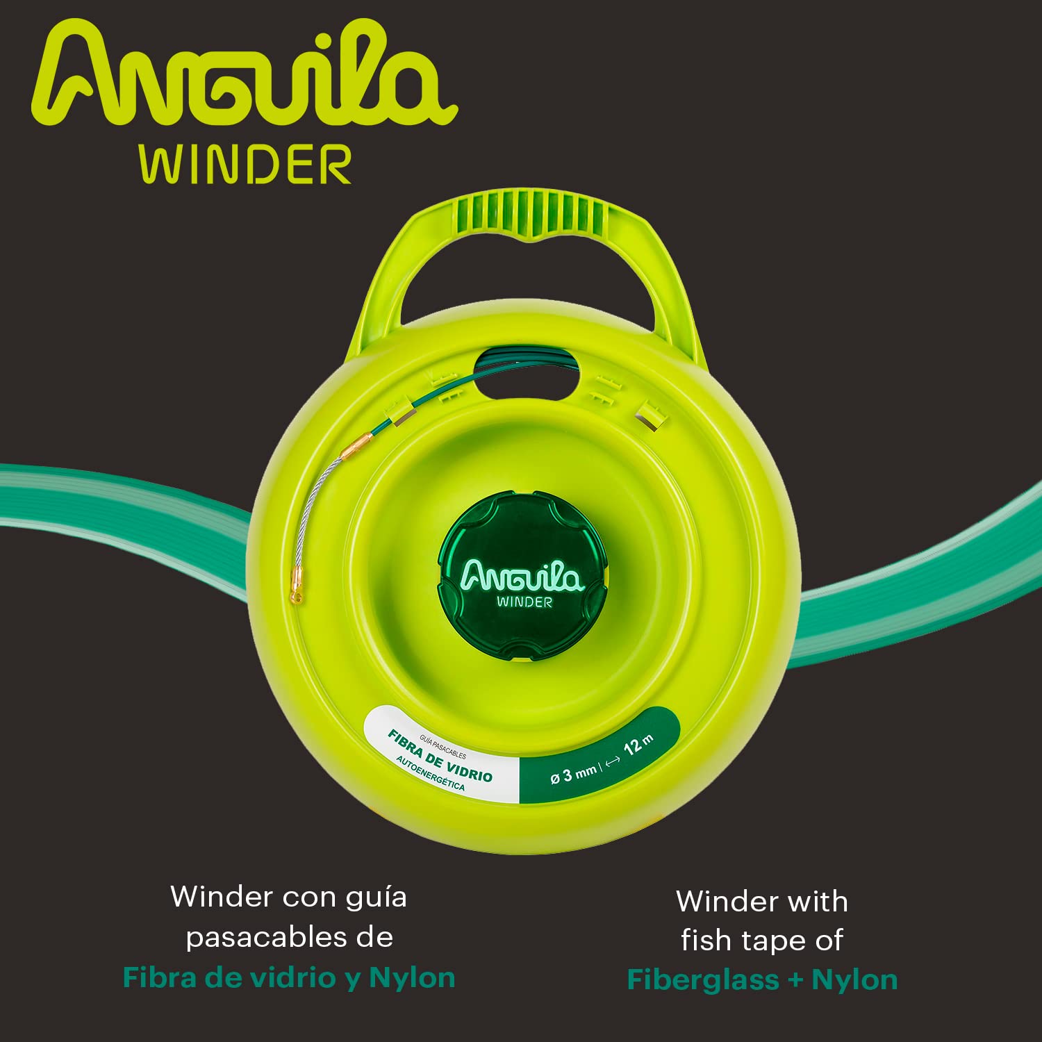 Anguila Max Enrollador Winder con Guía Poliéster Mono T. Mixtos ⌀3mm 12m