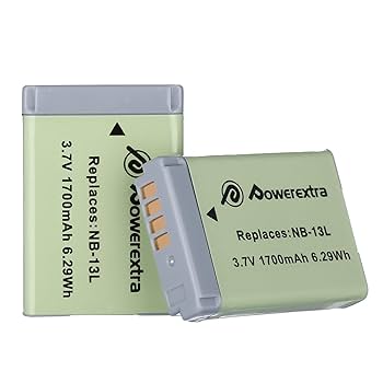 Canon g7xmarkiiバッテリー・8GB SDカード付き Amazon.com : Powerextra 2-Pack NB-13L Battery Compatible