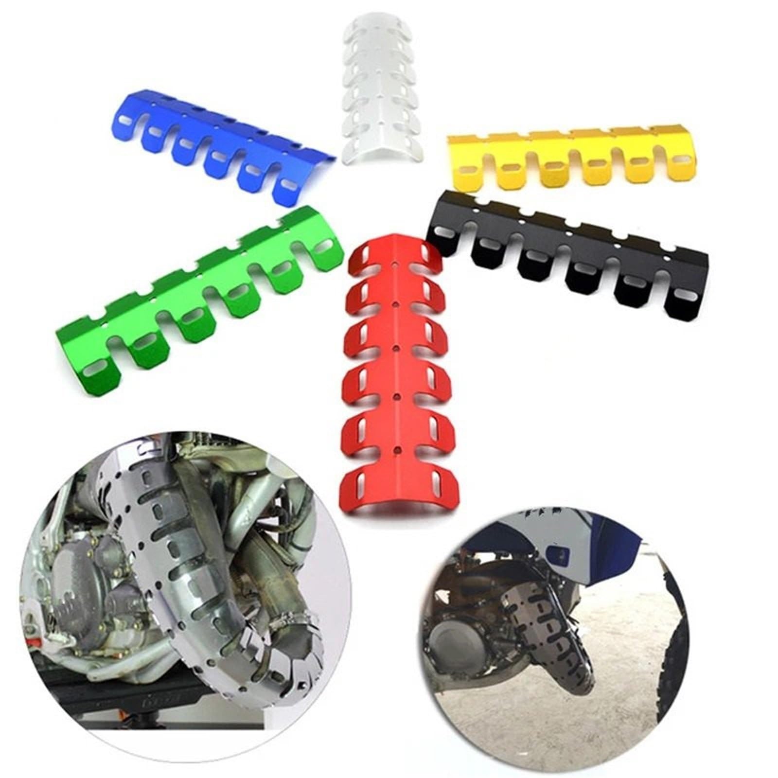 Osłona termiczna tłumika motocyklowego pasuje do Hondy, pasuje do Yamahy, pasuje do Suzuki, pasuje do Kawasaki, pasuje do KTM, pasuje do BMW Osłona termiczna wydechu(Black)