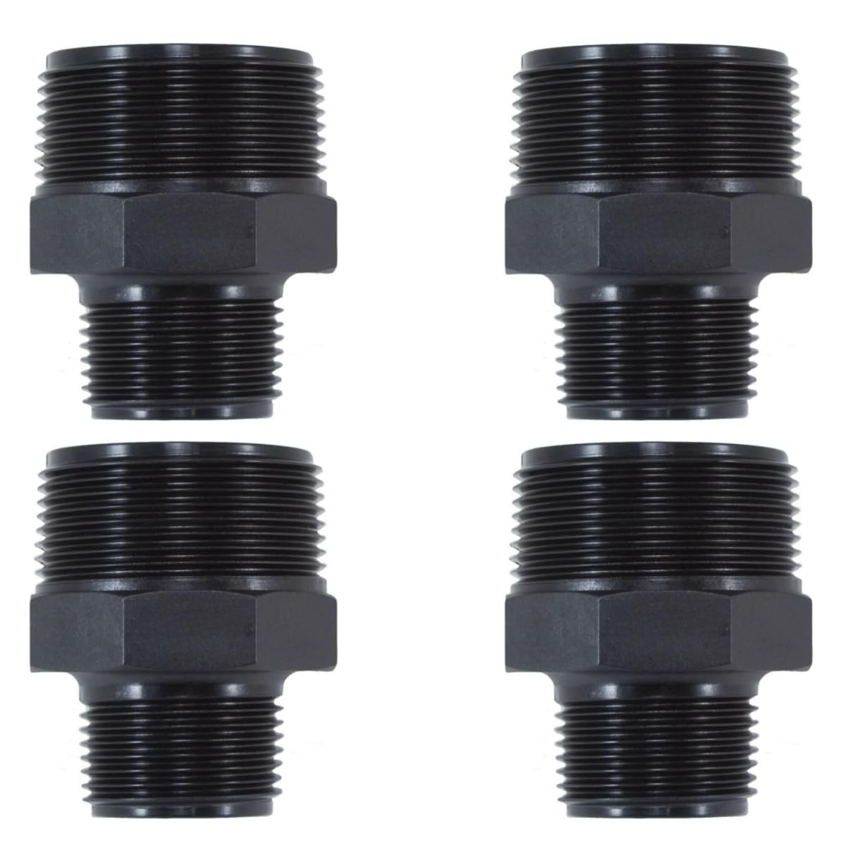 4 Pack Plastic BSP Threaded Reducing Nipples 3/4" 1/2" & 1" Thread Adaptors, Suitable for Plumbing & Water Treatment (1" x 1/2" BSP)