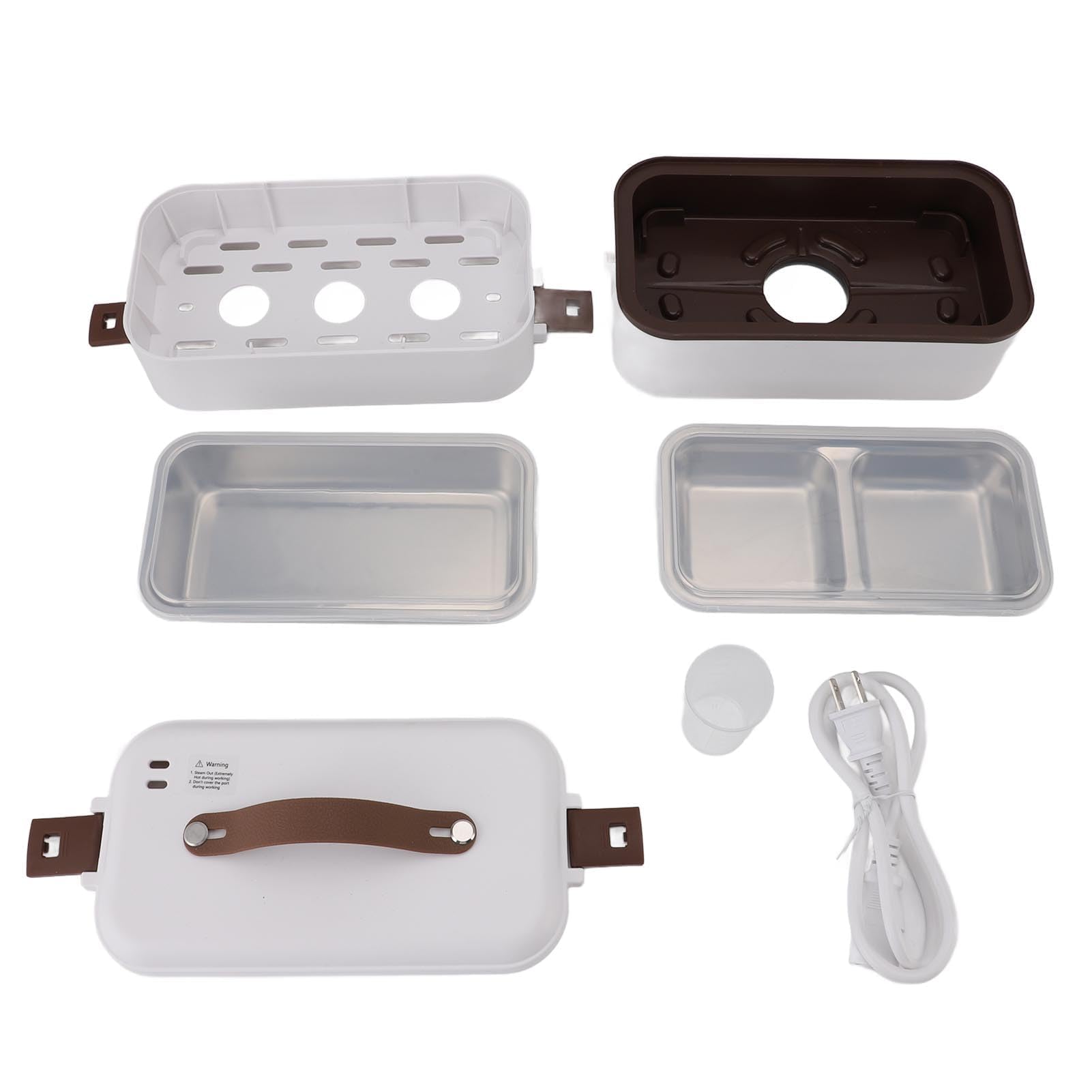 TOPINCN Contenitore termico elettrico portatile per alimenti, 300 W, riscaldamento rapido, in acciaio inox Platisc per uso alimentare, temperatura costante, per picnic, ufficio, auto, camion