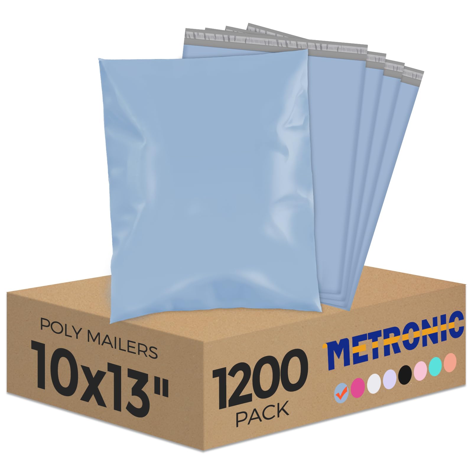 Metronic Poly Mailers 10x13 1200 Pack, Small Shipping Bags for Clothing with Strong Adhesive, Shipping Envelopes Mailers Poly Bags for Small
