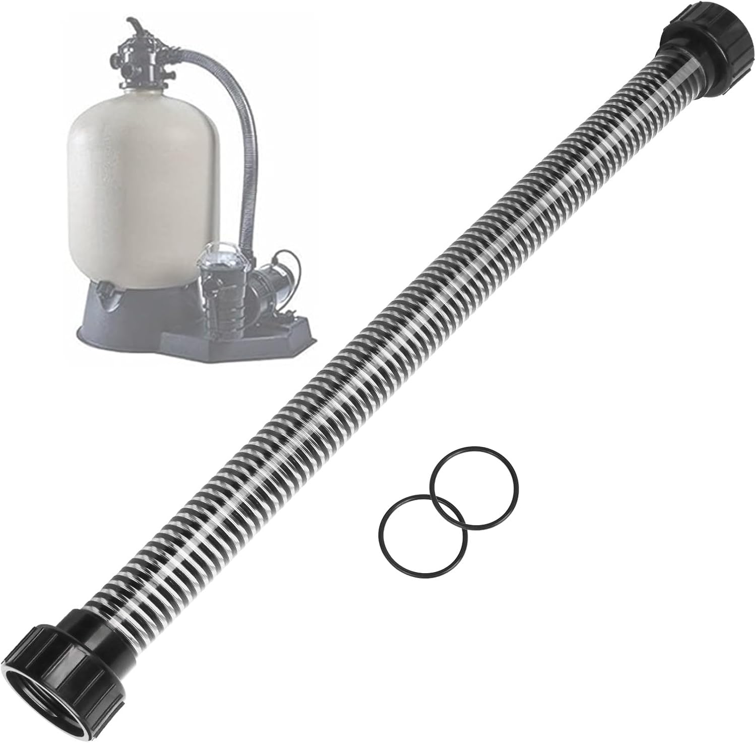 155710 Pool Pump to Filter Hose Assembly for Pentair to Sand Dollar Filter, compatible with Sta-Rite Crystal-Flo Sand Filter Hose - (30" Length)