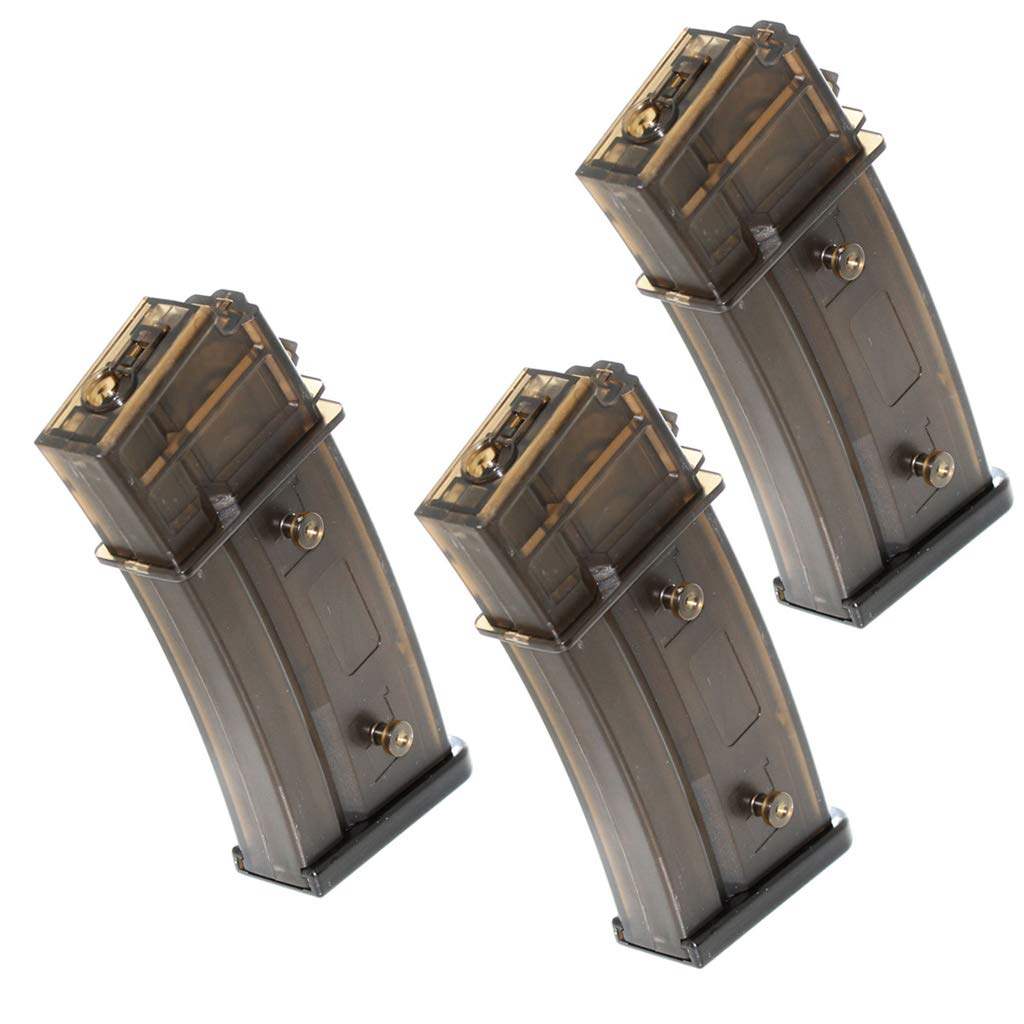Airsoft Softair Parts CYMA 3pcs 130rd Mid-Cap Mag Magazin Für G36 AEG Semi-Transparent Halbtransparent Braun