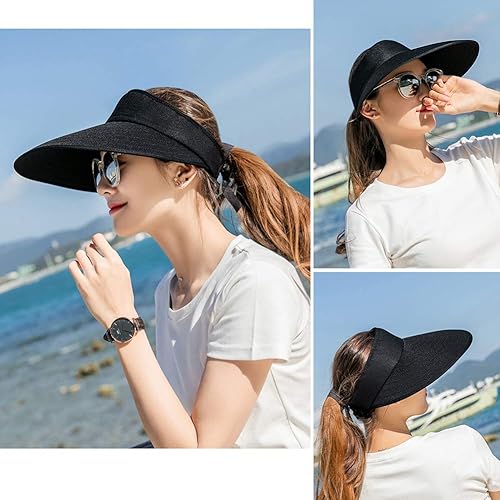Miniatura 6 de Sombreros con visera para el sol, gorra de playa de ala grande para verano, protección UV