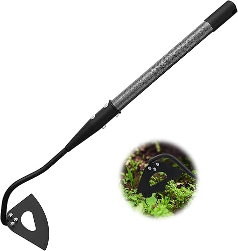 COCONUT Azada hueca con asa, herramienta de jardín de azada de 28 pulgadas resistente, azada de jardinería con hoja duradera para desmalezar el