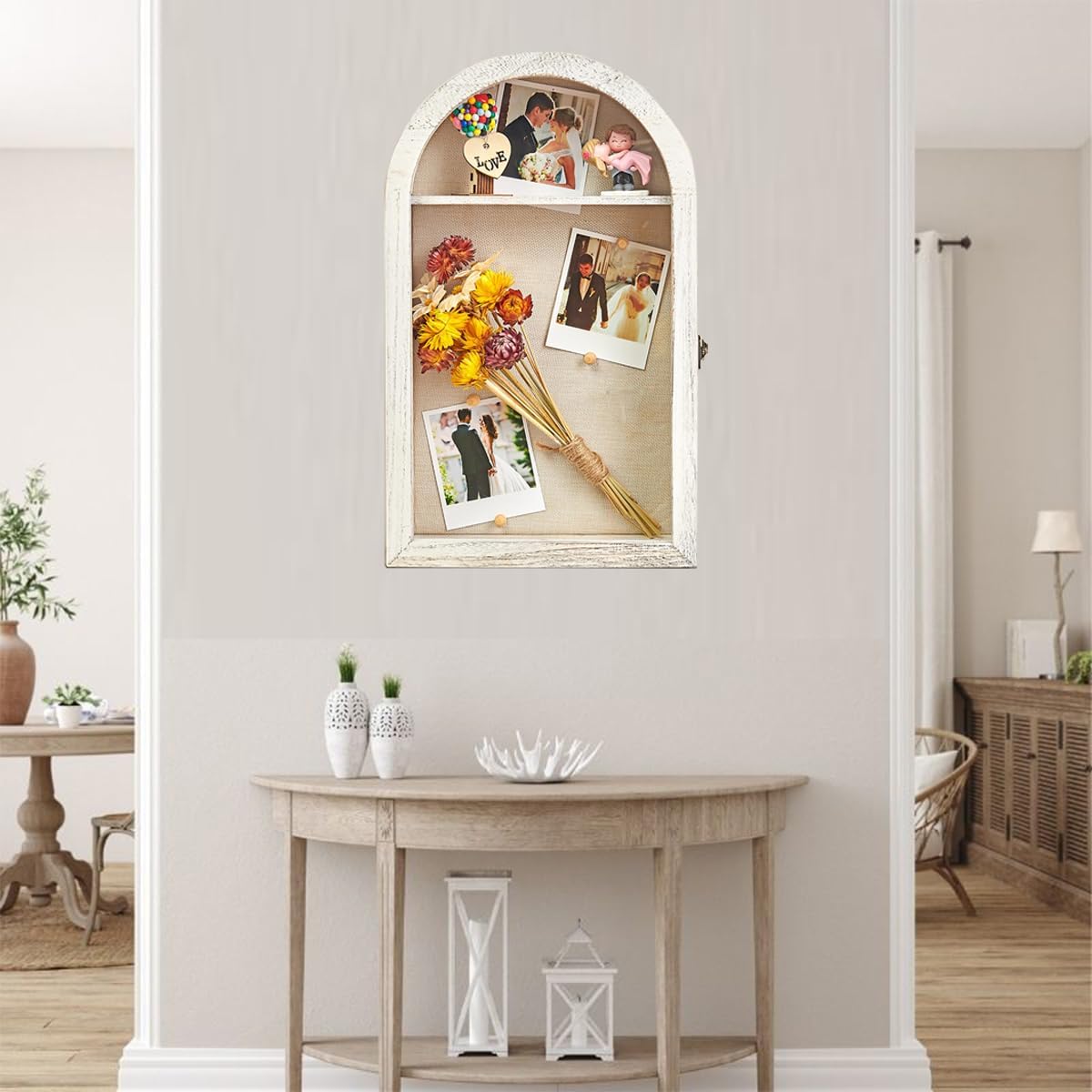 11x16 Shadow Box Frame with Plexiglass, Deep Shadow Box Frame with Linen Back and Removable Shelves,Wood Glass Display Case for Medals, Photos, Memorabilia, Awards,4" Depth (White)