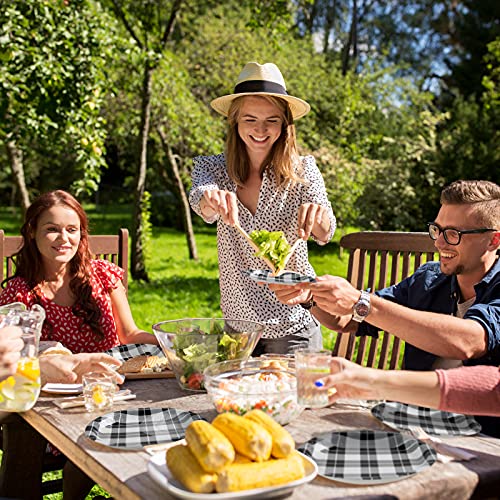 Decorlife 80 Count Buffalo Plaid Plates, 9 Inch Black And White Paper Plates For Party Supplies #TOP6