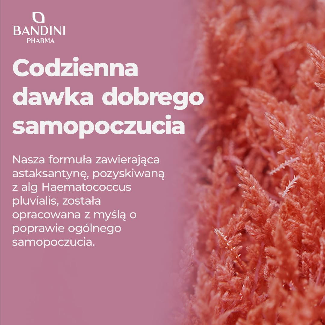 Bandini® Czysta Astaksantyna 270 kapsułek – 9-miesięczny zapas | Silny, naturalny przeciwutleniacz z alg Haematococcus pluvialis – 100% Naturalna Astaxanthin 8 mg na kapsułkę - Vegan, bez GMO