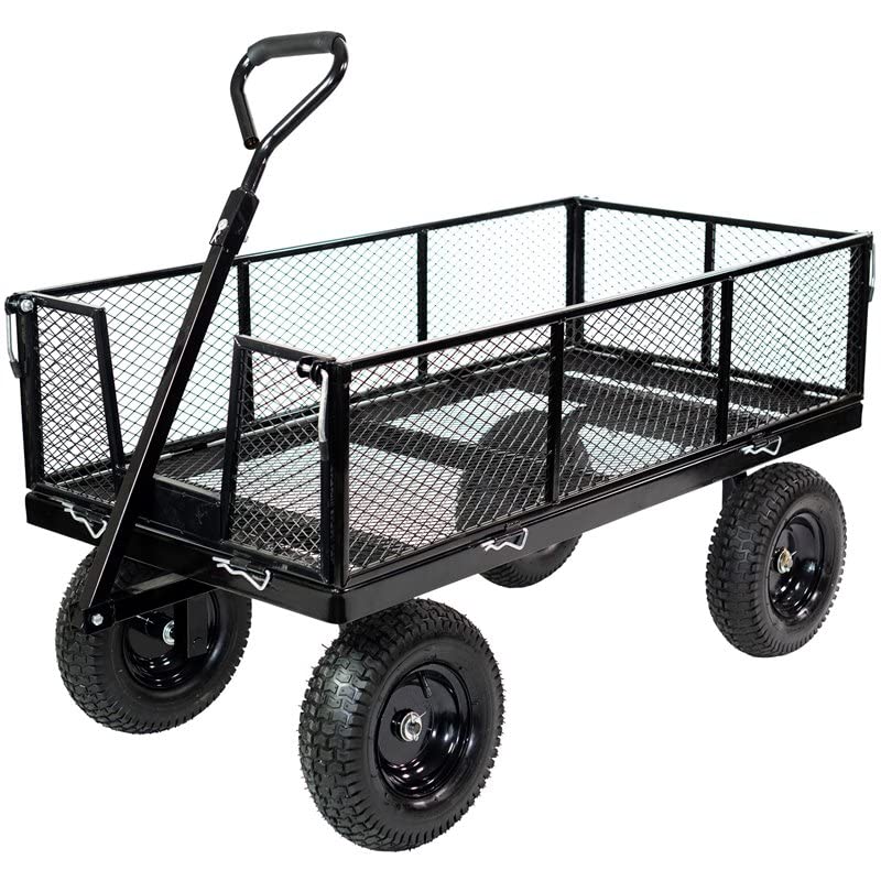 RealWork 1000 lb Heavy Duty Multi Purpose Utility Cart in Black