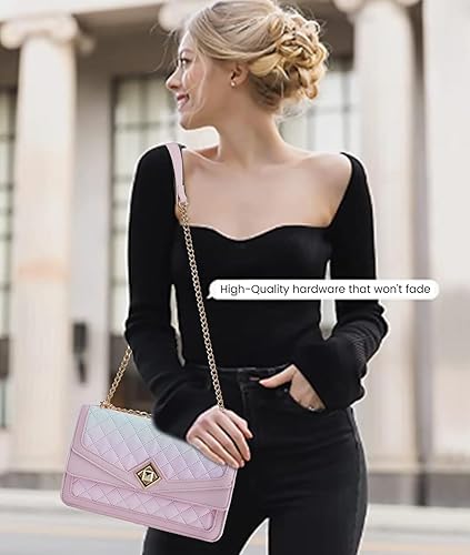 Miniatura 2 de LOVEVOOK Bolsos cruzados para mujer, de cuero, acolchado, con correa de cadena, bolso de mano de moda, bolso de noche para mujer