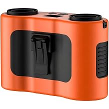 Portable Fan, Portable Waist Clip Fan 5-speed USB Charging for Outdoor TravelDouble orange