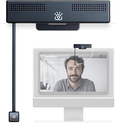 Cámara iContact Pro 4K HD Webcam Pro con contacto visual, micrófono con cancelación de ruido (cámara Pro segura)