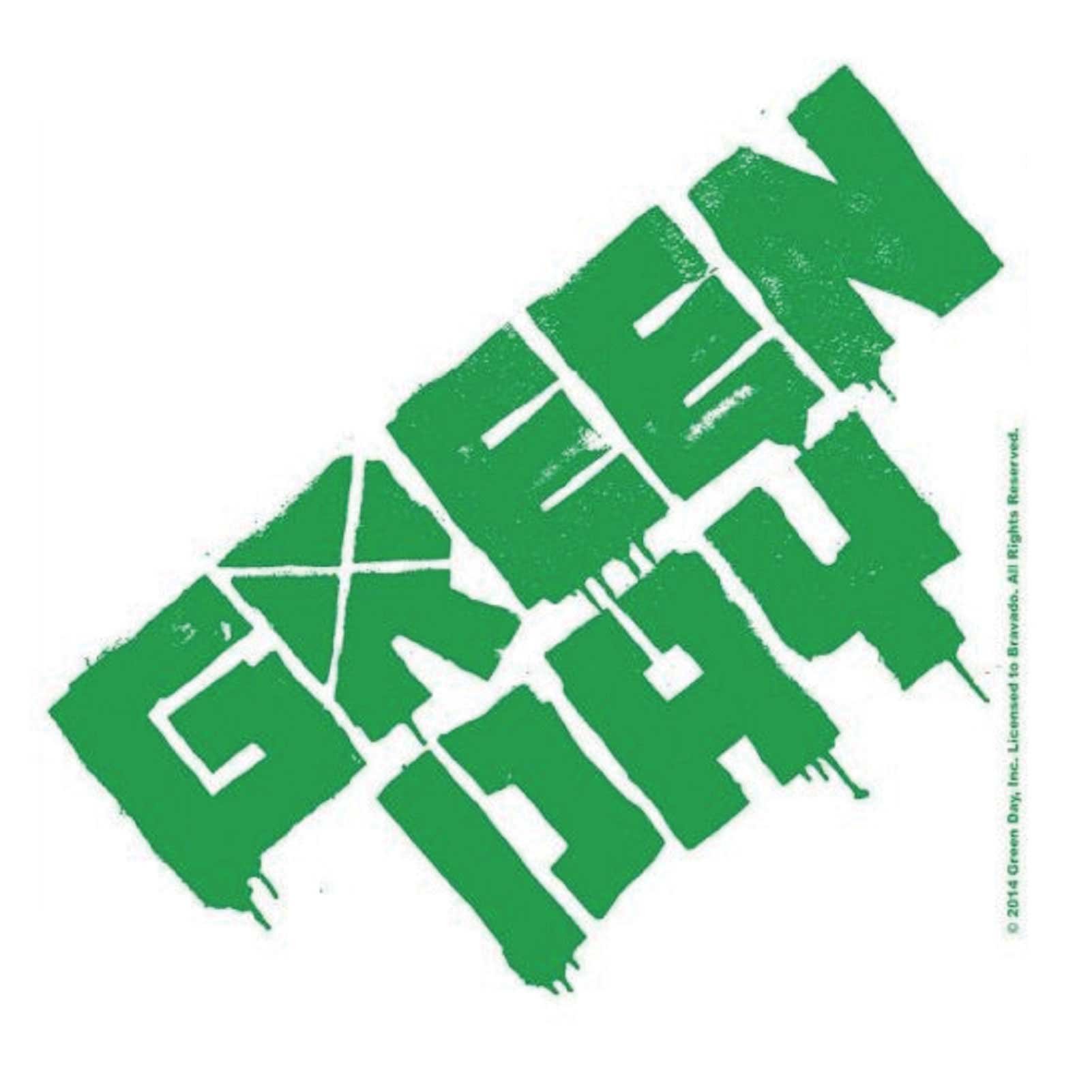 Green Day White Coaster Band Logo Official Cork 9.5 X 9.5Cm Single Drink One Size