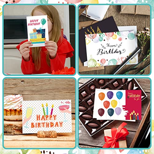 Image of Harloon 200 Pack Happy Birthday Card Assorted Bulk with Blank Envelopes and Stickers 4 x 6 Inches Greeting Blank Happy Birthday Cards for Men Women Adults Kids, 20 Styles(Colorful Style)
