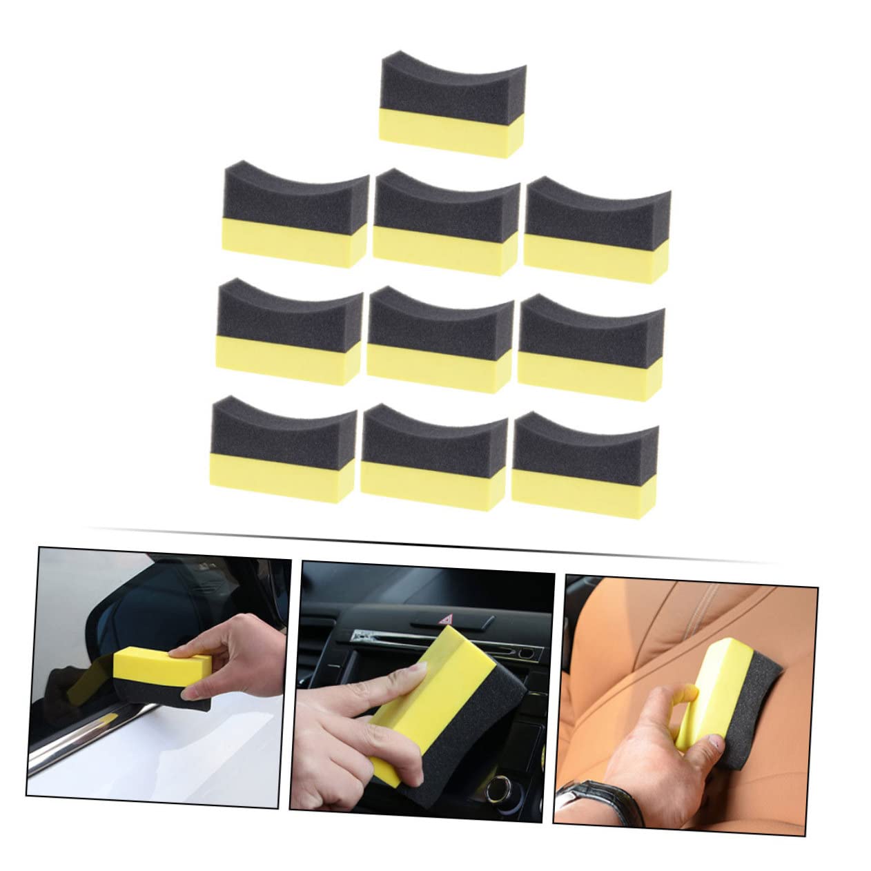 ULTECHNOVO 5 Set Spugne Per Lucidatura Pneumatici Strumenti Pulizia Portatili Per Interni Auto Assorbimento Eccellente Resistente All Usura E Facile Da Usare 10 Pezzi*5