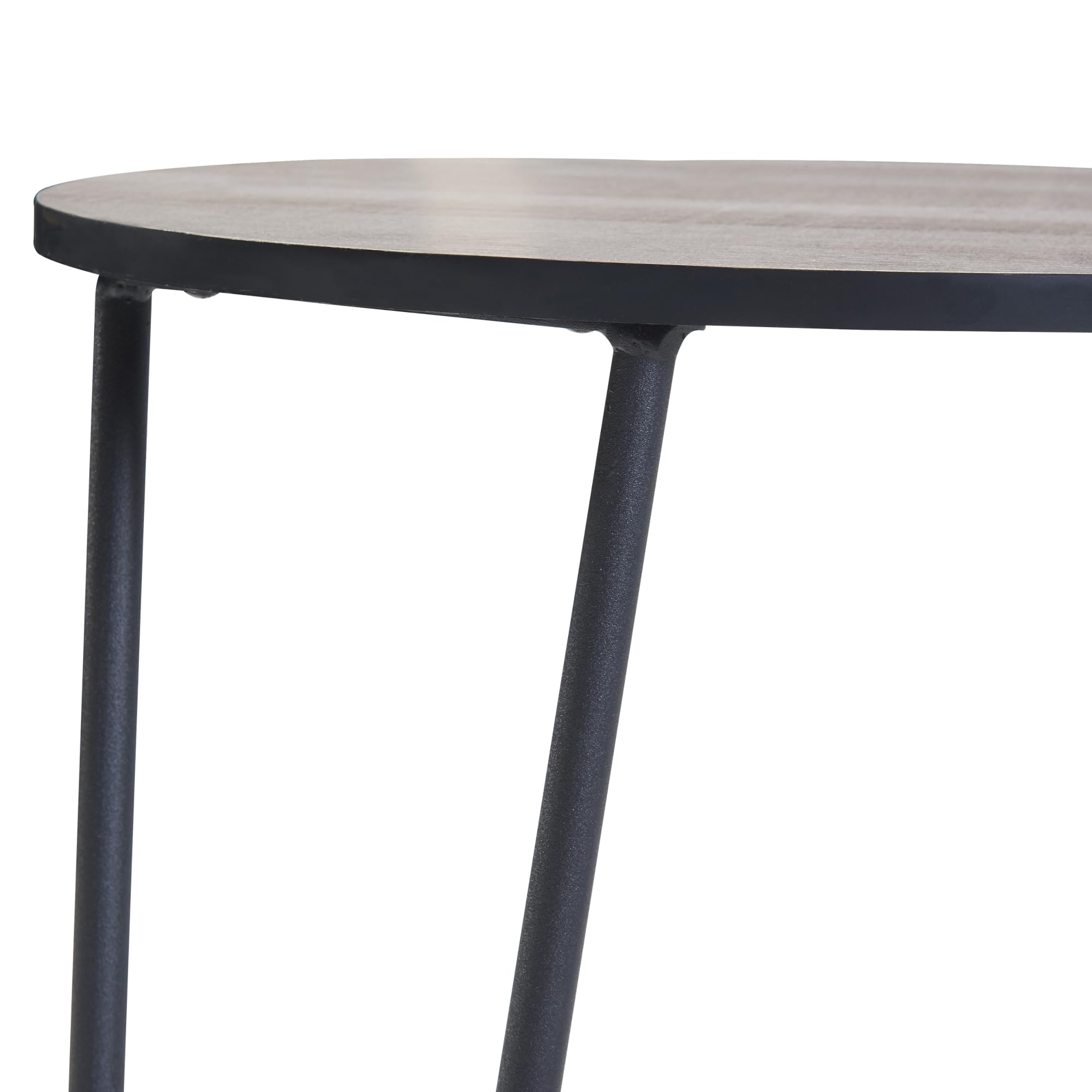 [en.casa] Table d'Appoint avec 1 Étagère Table Basse avec Surface de Rangement Bout de Canapé Table de Chevet Support pour Plantes Métal MDF 61 x 44 x 44 cm Noir Effet Chêne