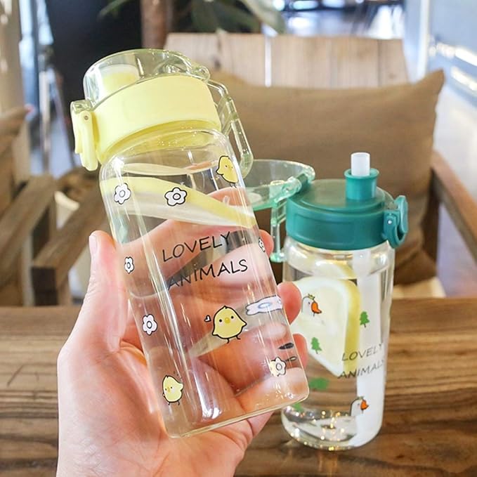 ジュンィ ストロー透明 ガラス 創意コップ 水筒 ウォーターボトル おしゃれ 手提げ 子供 大人兼用 400ml 95 Off