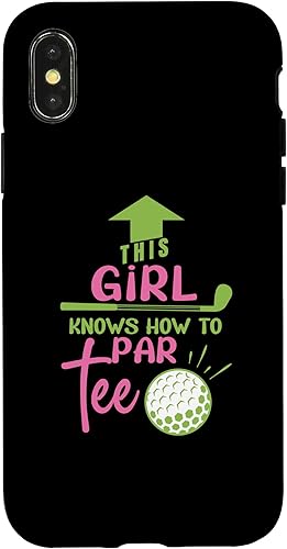 iPhone XXS Girl Knows How To Par Tee Golf Player Golfing Golfer Graphic Case