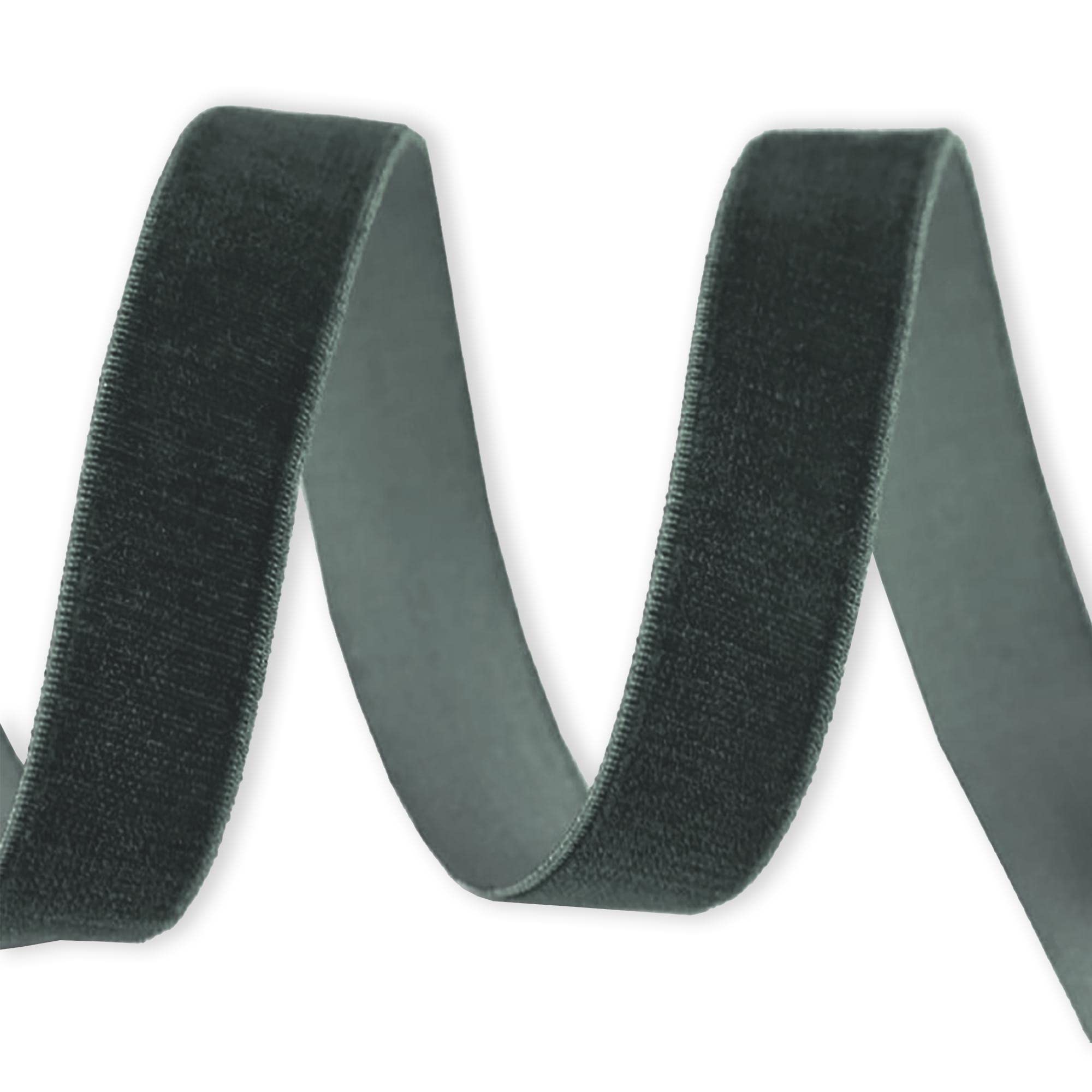 9mm Velvet Elastic Ribbon Flat Stretchy Cord Flat Elastic Velour Tape Sewing Band Trimming for Skirts Trousers Waistbands Headband Masks Clothing Arts & Crafts (9mm - Grey - 10 Meters)