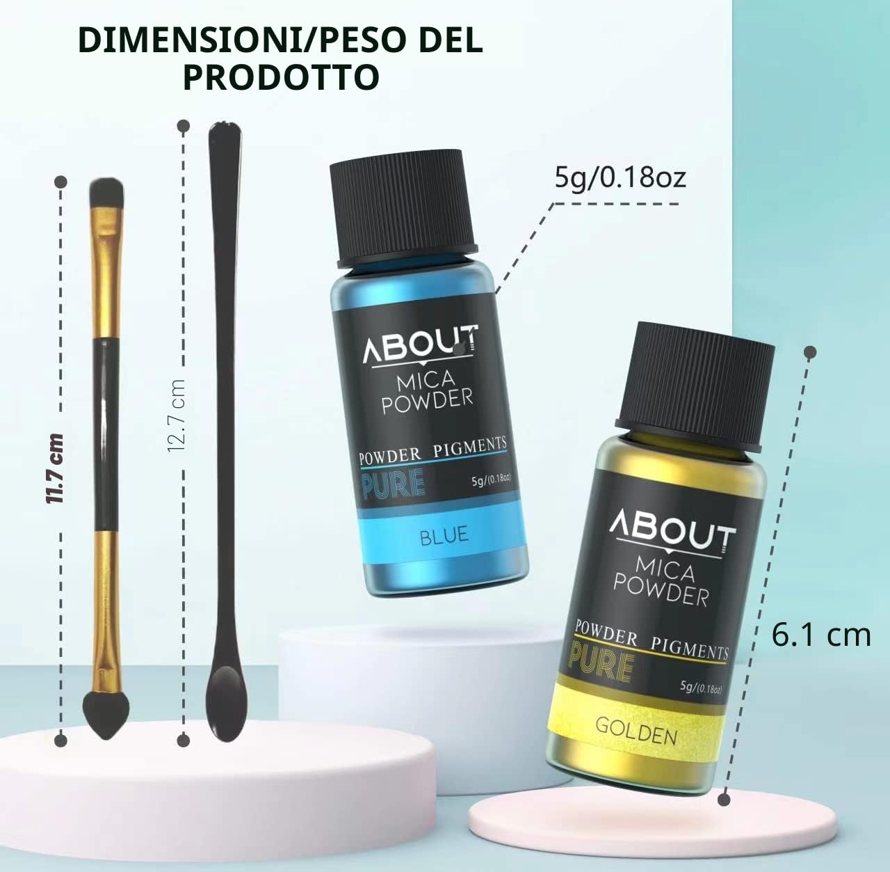Mica - Polvere epossidica, 40 colori, 5 g, pigmenti cosmetici naturali, adatto per resina epossidica, colore sapone, lucidalabbra, smalto per unghie, produzione di candele, bombe da bagno