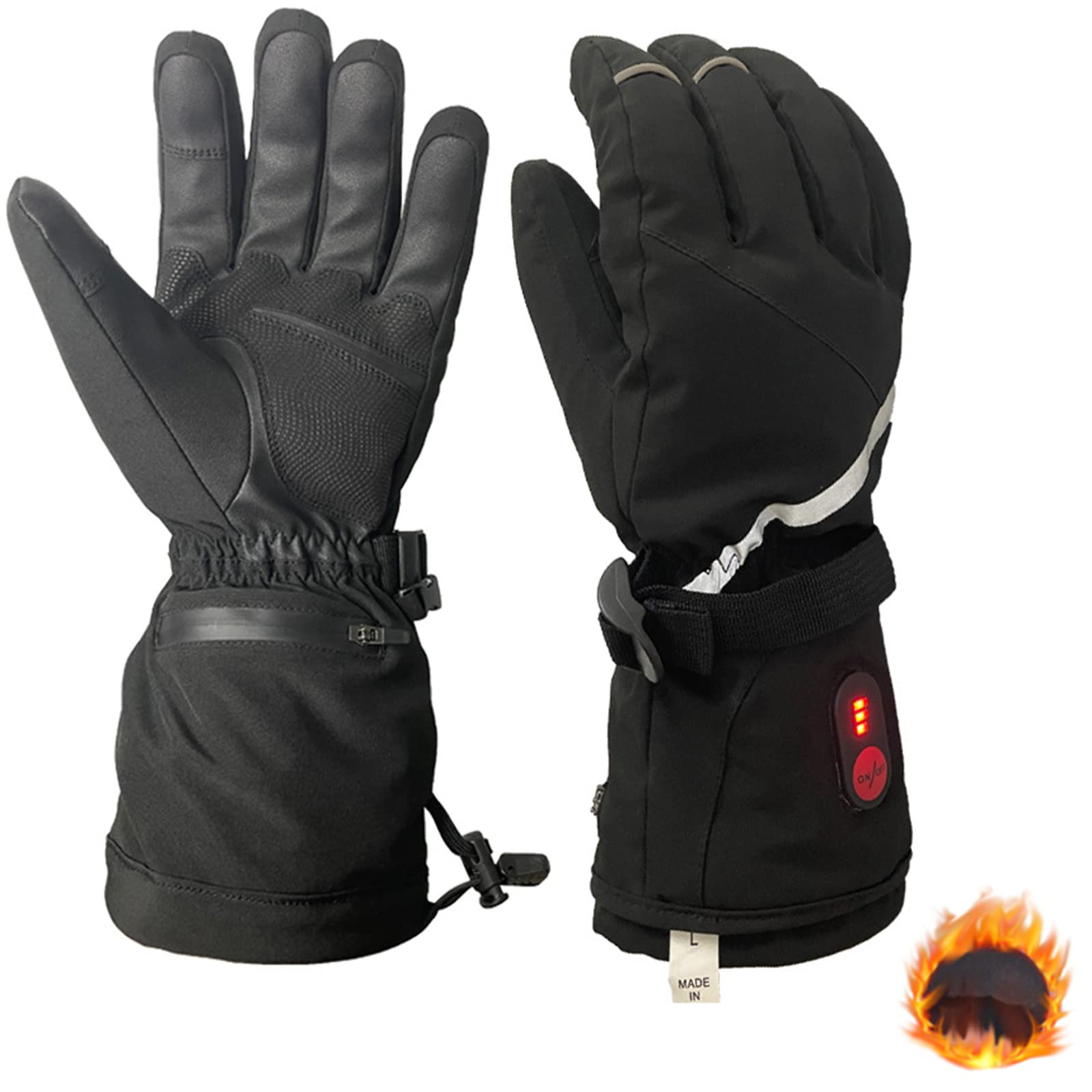 Gants de ski chauffants rechargeables pour hommes femmes avec doigt tactile