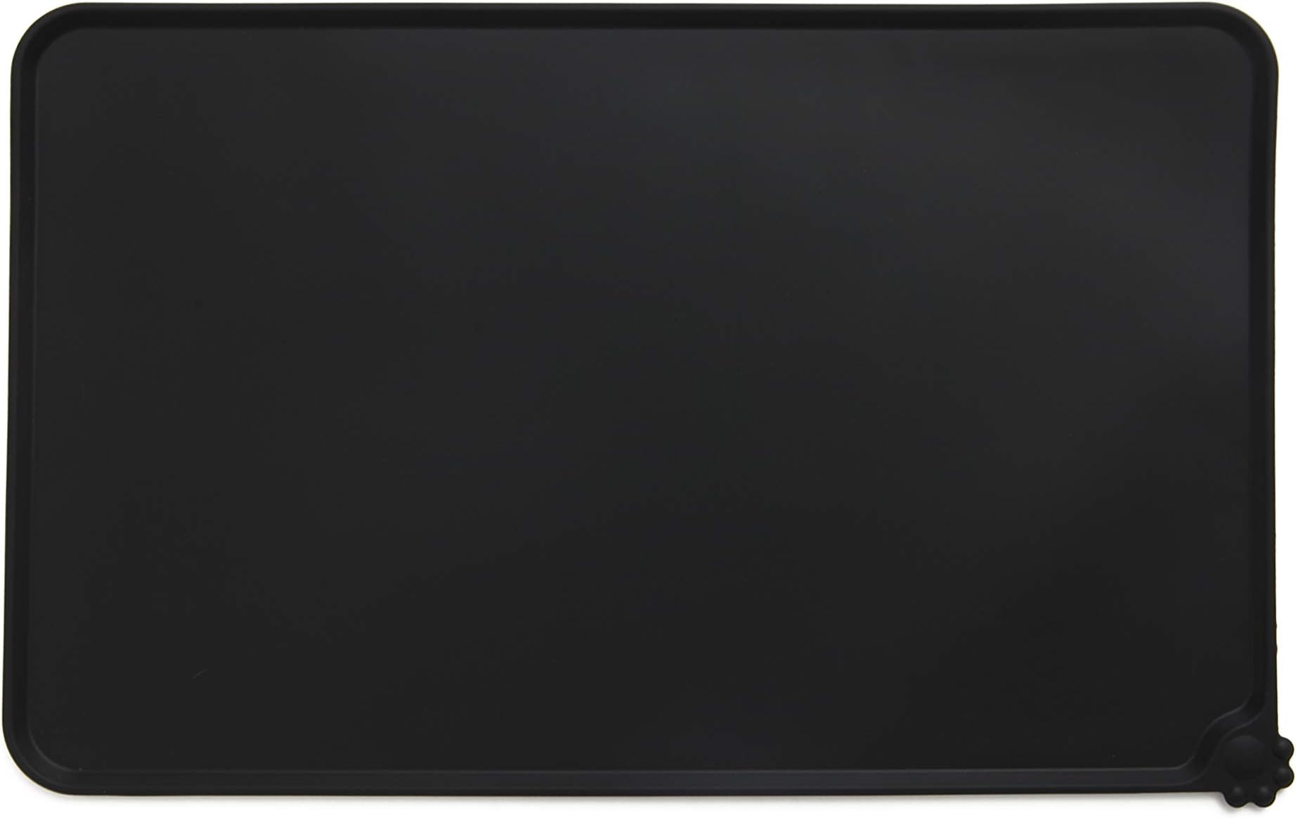Vealind Dog Cat Silicone Bowl Mat New Premium Waterproof Pet Feeding Tray (Black)