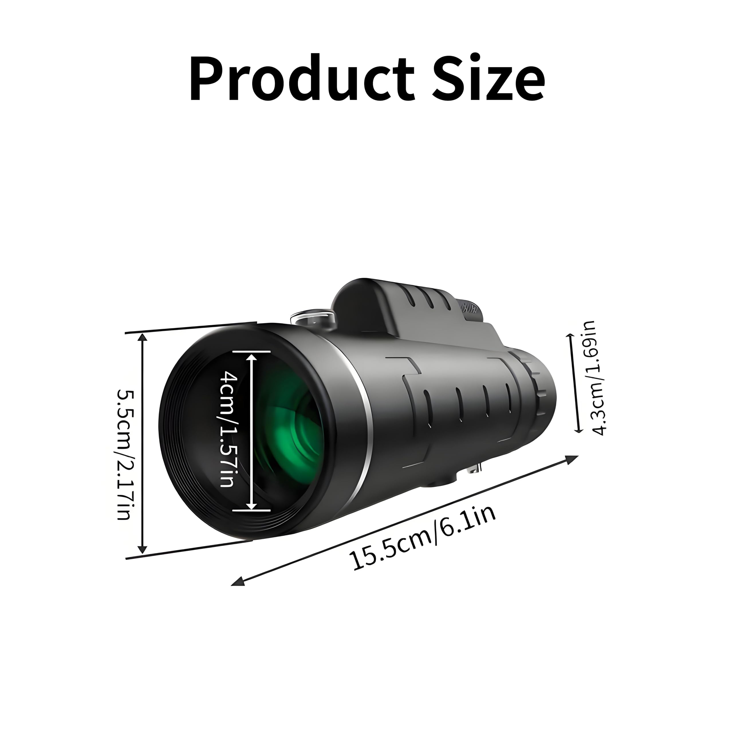 Mengshen 10x42 Monoculare Set con Adattatore Telefono Treppiede in Alluminio Pellicola Verde BAK4 Prisma Impermeabile Visione Bassa Luce per Smartphone Fotografia Osservazione all'aperto