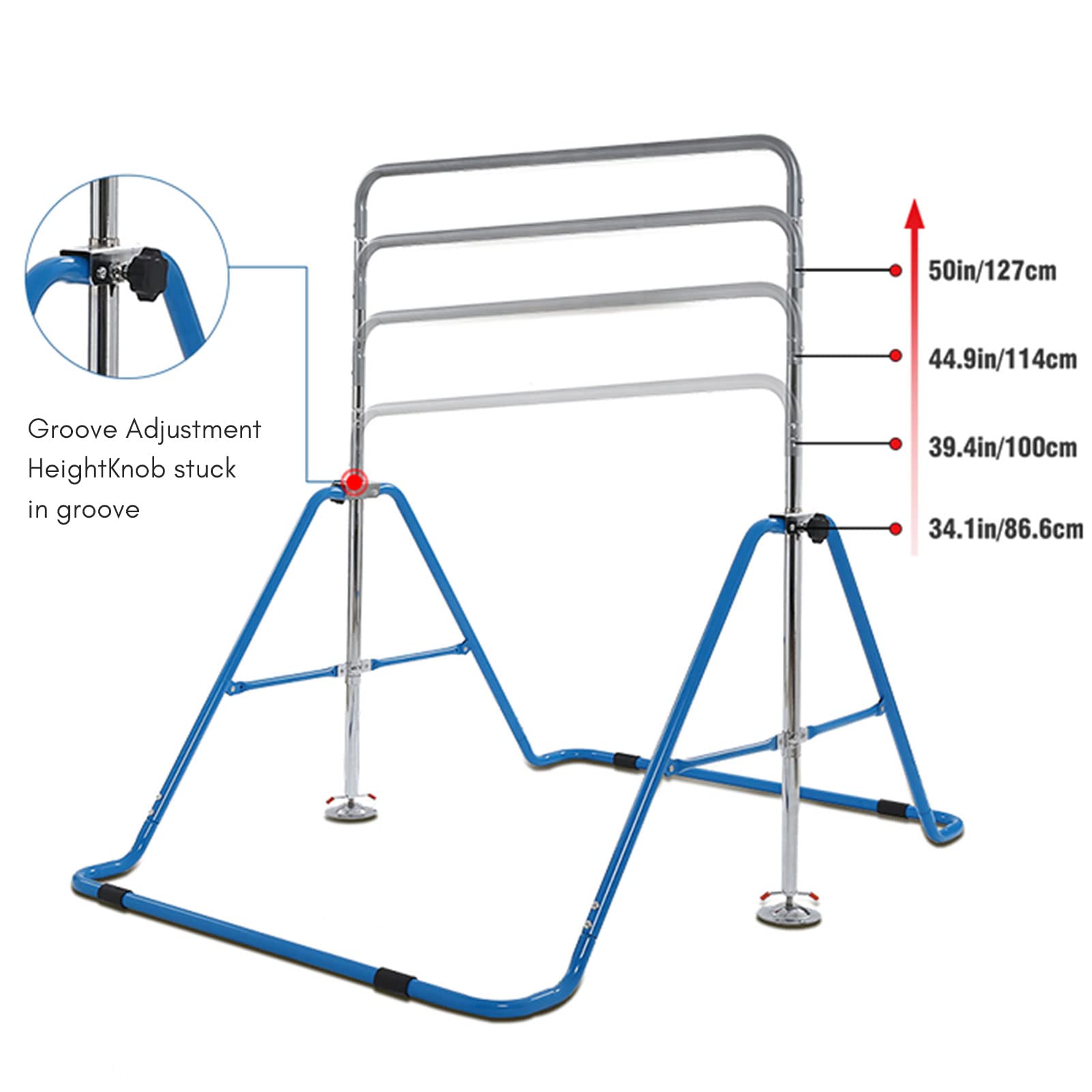 TDOO Gymnastic Bars for Kids with Adjustable Height, Expandable Foldable Children's Gymnastics Bars, Junior Expandable Horizontal Gymnastics Bar for Home, Gymnastic Training Equipment for Home