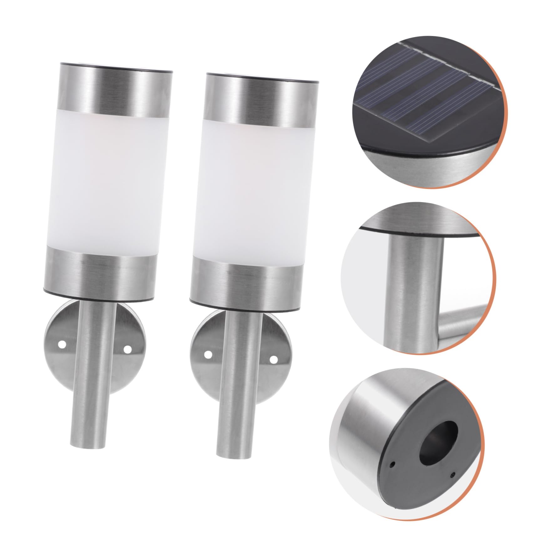 OSALADI 2st Solar-wandleuchte Außenlampe Led-wandleuchte Wasserdichte Außenleuchten Garten Wandlampe Außenwandleuchte Leuchten Aus Edelstahl Dekorative Wandlampen Silver Plastik