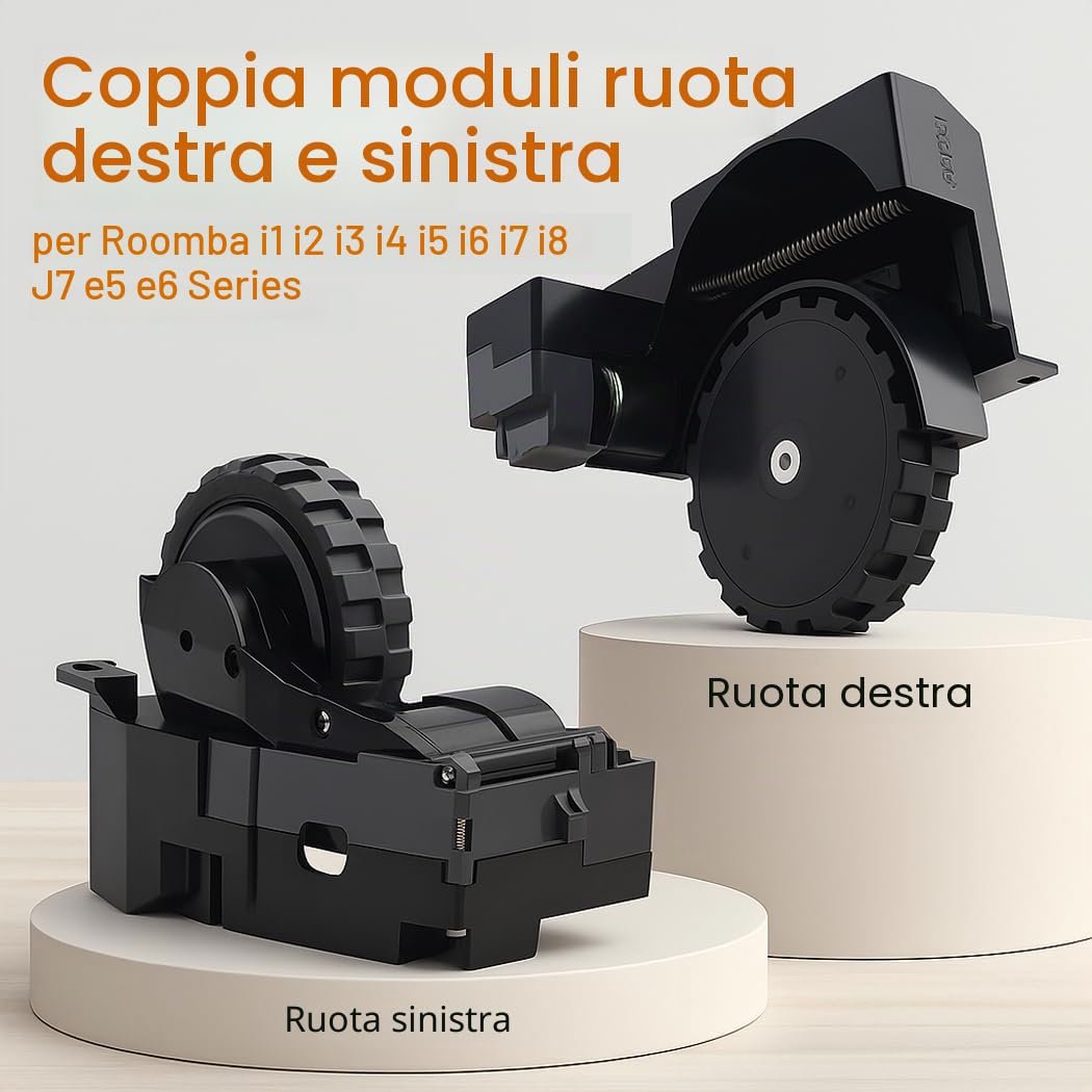 Modulo Ruota per Roomba serie I&E, Destro e Sinistro | per iRobot Roomba I1 I2 I3 I4 I5 I6 I7 I8 E5 E6, Ricambio per Modulo Ruota per Roomba I1 I2 I3 I4 I5 I6 I7 I8 E5 E6 Serie I&E