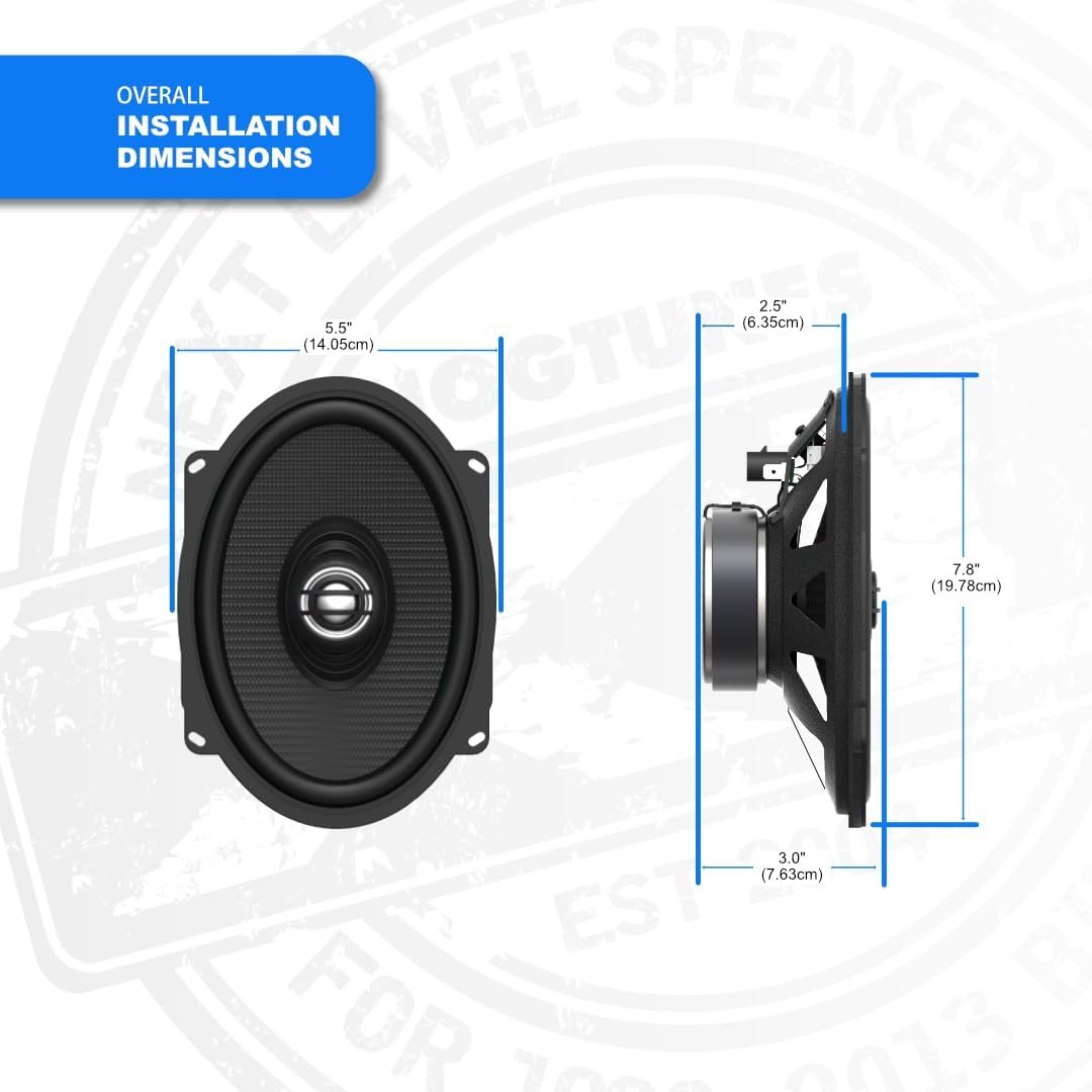 Hogtunes 572RG-XLF High Performance XL Series 5"x 7" Front Speakers with Grills (2 Pack), Fits 1998-2013 Harley-Davidson Road Glide Models