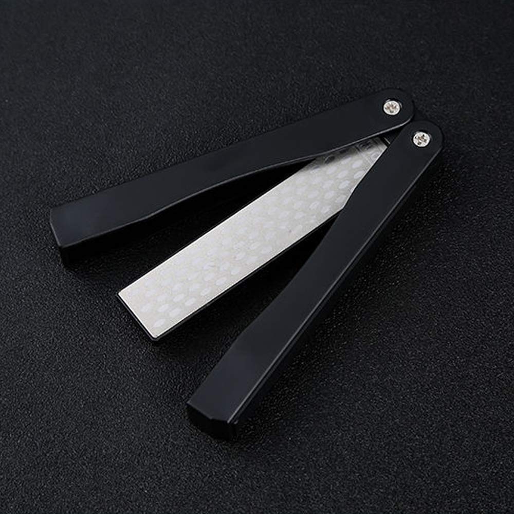 400/600 Grit Pocket Knife Sharpener Folding Diamond Knife Sharpener Double-Sided Sharpening Stone for Outdoor Camping Garden Kitchen