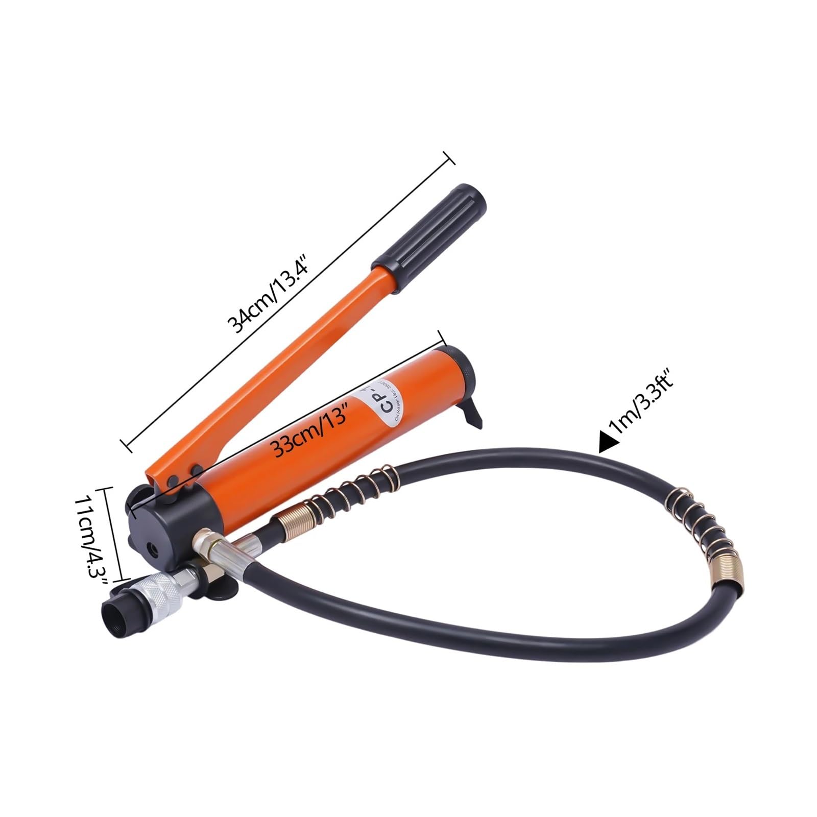 Pompe hydraulique Manuelle, vérin hydraulique Simple Effet 20T, Course 50 mm, avec Pompe hydraulique, Orange, Lot de 4