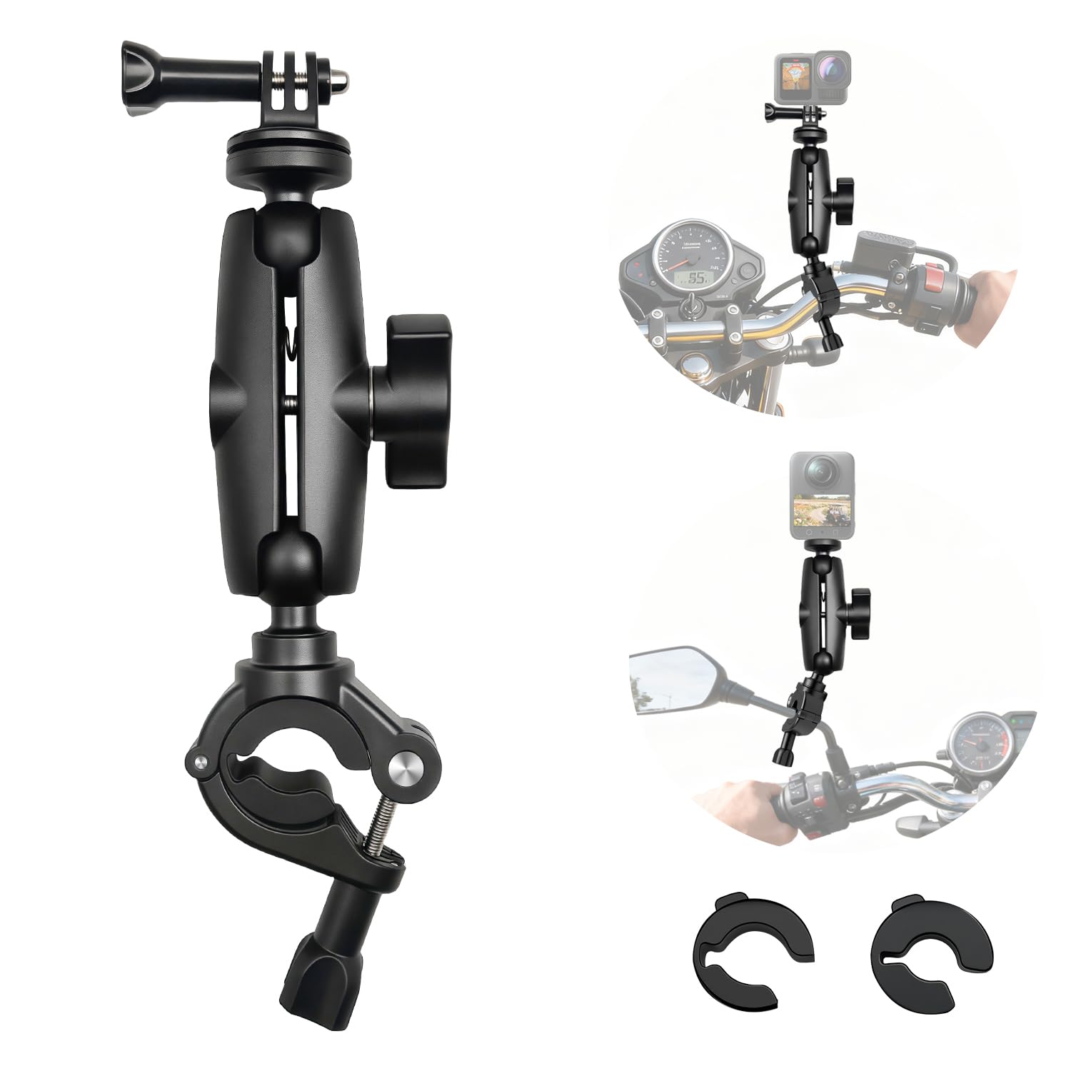 Insta360 ビデオカメラ 本体とキャップとハンドルクランプ ヘビー