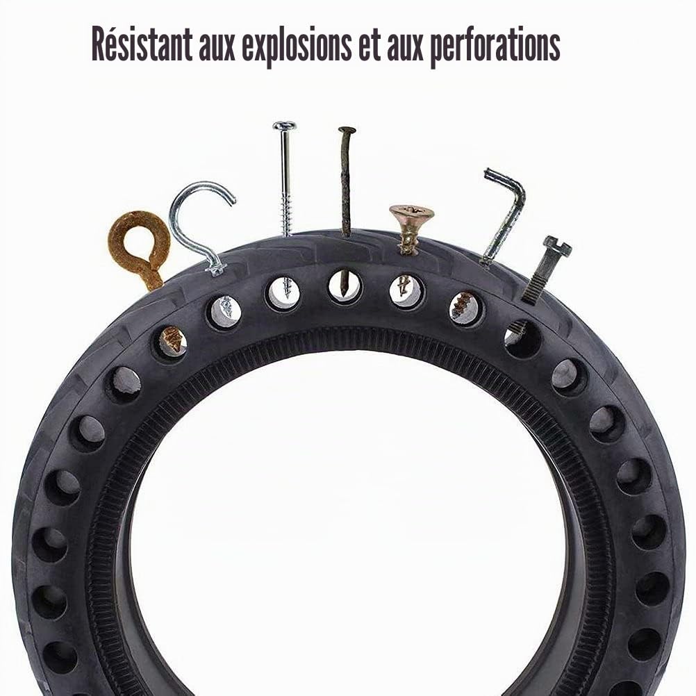Roue Pleine Trottinette Electrique 8 Pouce, Pneu Plein Trottinette 8 Pouces, Pneu Conception en Nid Dabeille de Remplacement pour Trottinette Electrique, x2