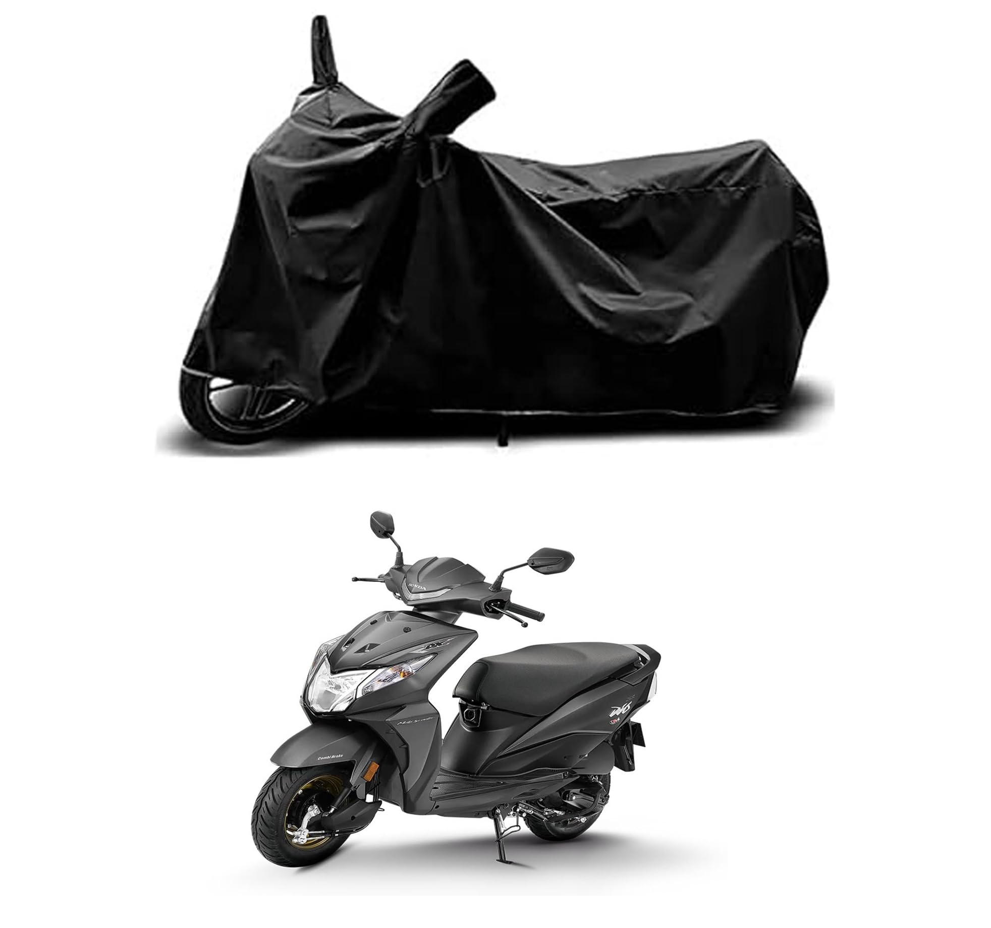 Willton™ - Honnda Dio DLX BS6 Bike Cover with Waterproof and Dust Proof Premium Polyester Fabric (Black Stripe) (B08YP6MVW4) Amazon Price History, Amazon Price Tracker