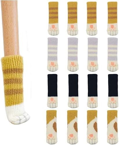 Protectores de suelo para patas de silla funda para patas de mesa de patas de gato 16 piezas calcetines antideslizantes para patas de silla
