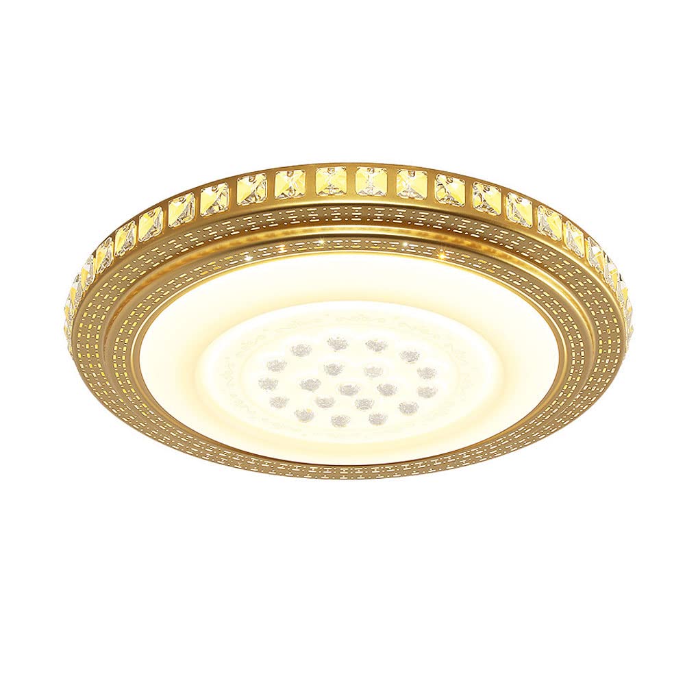 Plafonnier LED moderne tricolore de 24W et 8 pouces en cristal doré pour couloir