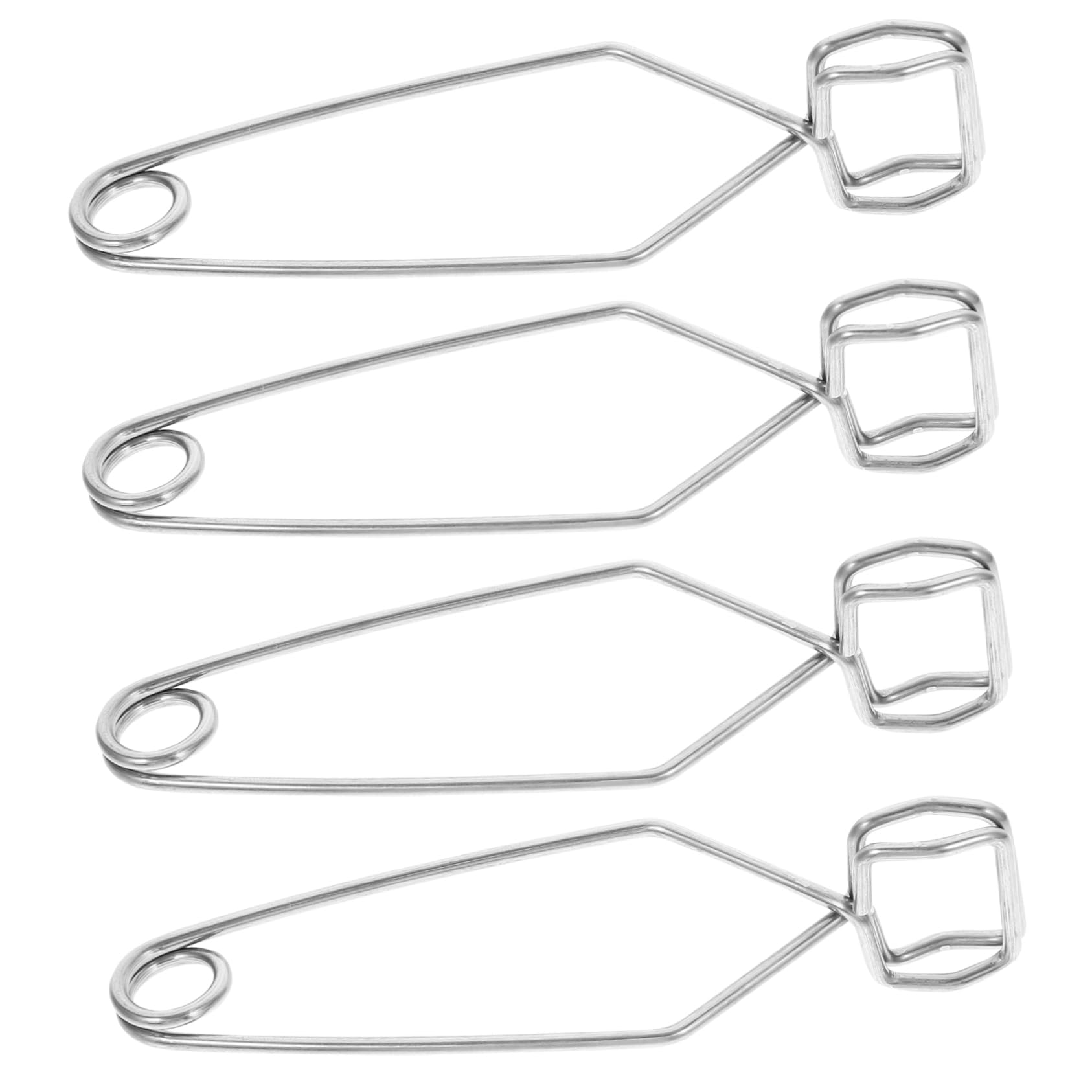Ciieeo Pinces pour Tubes à Essai Ressort Auto-fermable 4 Pcs en Fer Argenté Résistance Haute Température pour Usage à Domicile et Scolaire