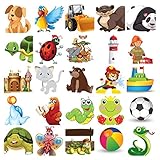 Clamaro 'Kinderbett Aufkleber Set' Austausch Aufkleber für das Clamaro Schlummerland Kinderbett 140x70 oder 160x80 cm, Ersatz Motiv Sticker selbstklebend, Aufkleber Motiv: 38 Rennauto