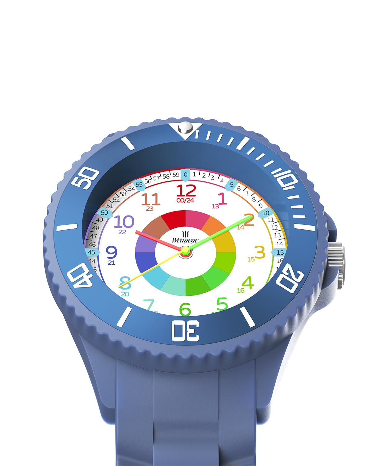 WeaxiTex Orologio per bambini per ragazzi e ragazze,orologio da polso educativo per bambini,orologio analogico con lunetta girevole con esercizi,facile da imparare a leggere